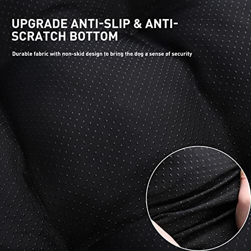 Anti-slip and anti-scratch bottom of a dog bed with durable fabric.