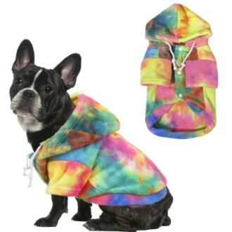 Mklhgty Tie Dye Dog Hoodie