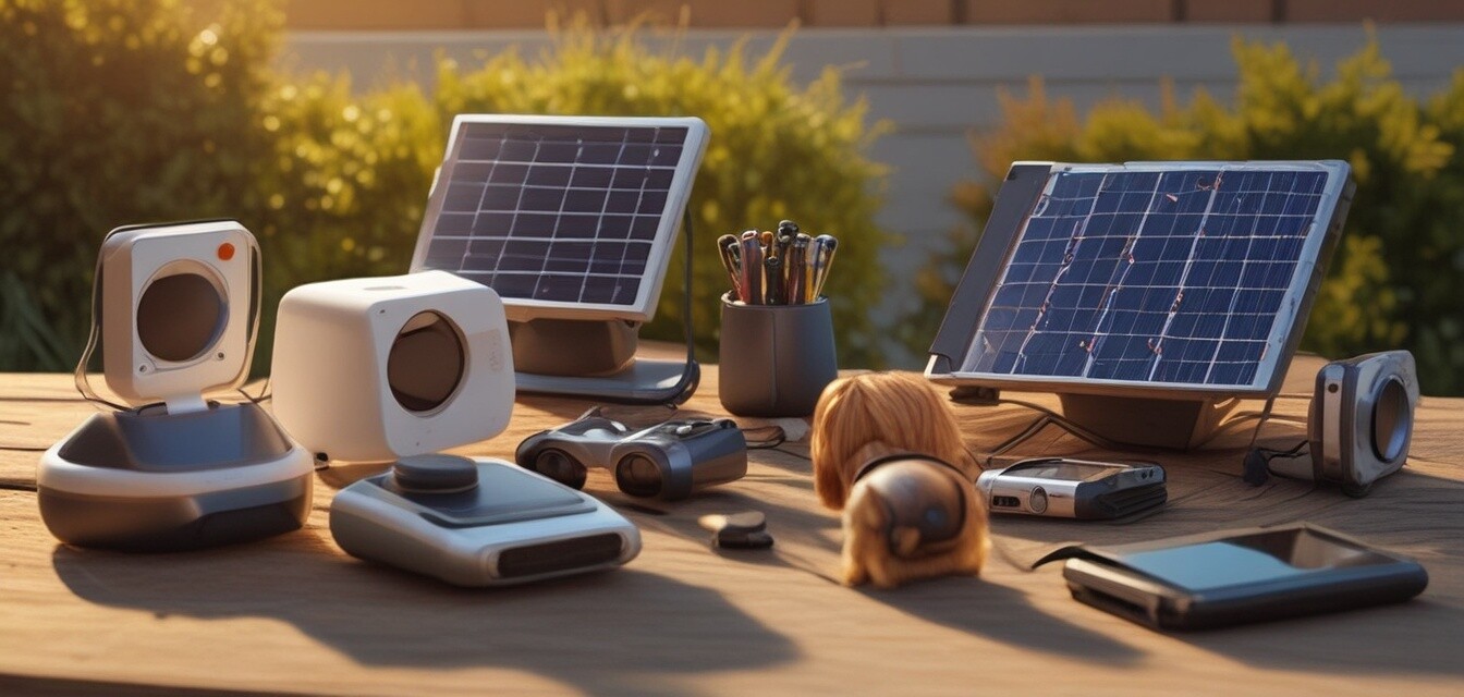 Assortment of solar-powered pet gadgets